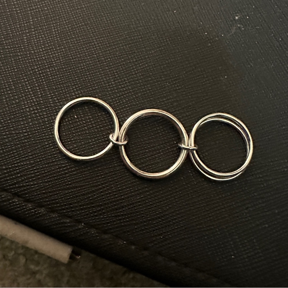 Sterling silver connected rings